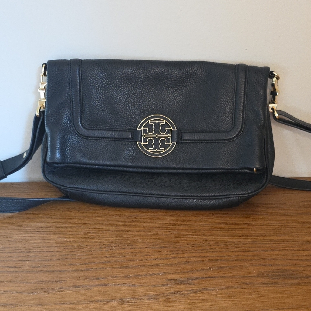 Tory Burch Black Crossbody Bag with Gold Details